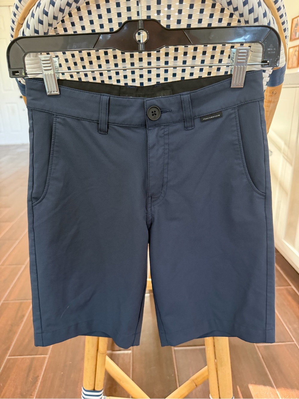 TravisMathew Boys Youth Golf Shorts Navy Blue Size 10 Performance Stretch